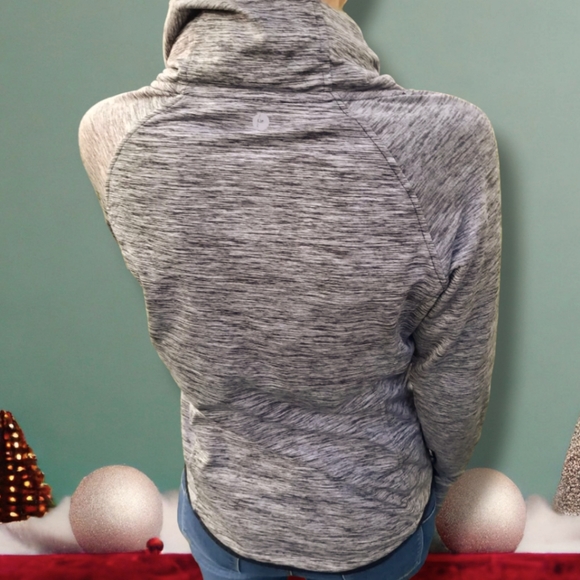 90 Degree By Reflex Women's Fleece Brushed Activewear Heathered Silver Hoodie - Picture 3 of 16